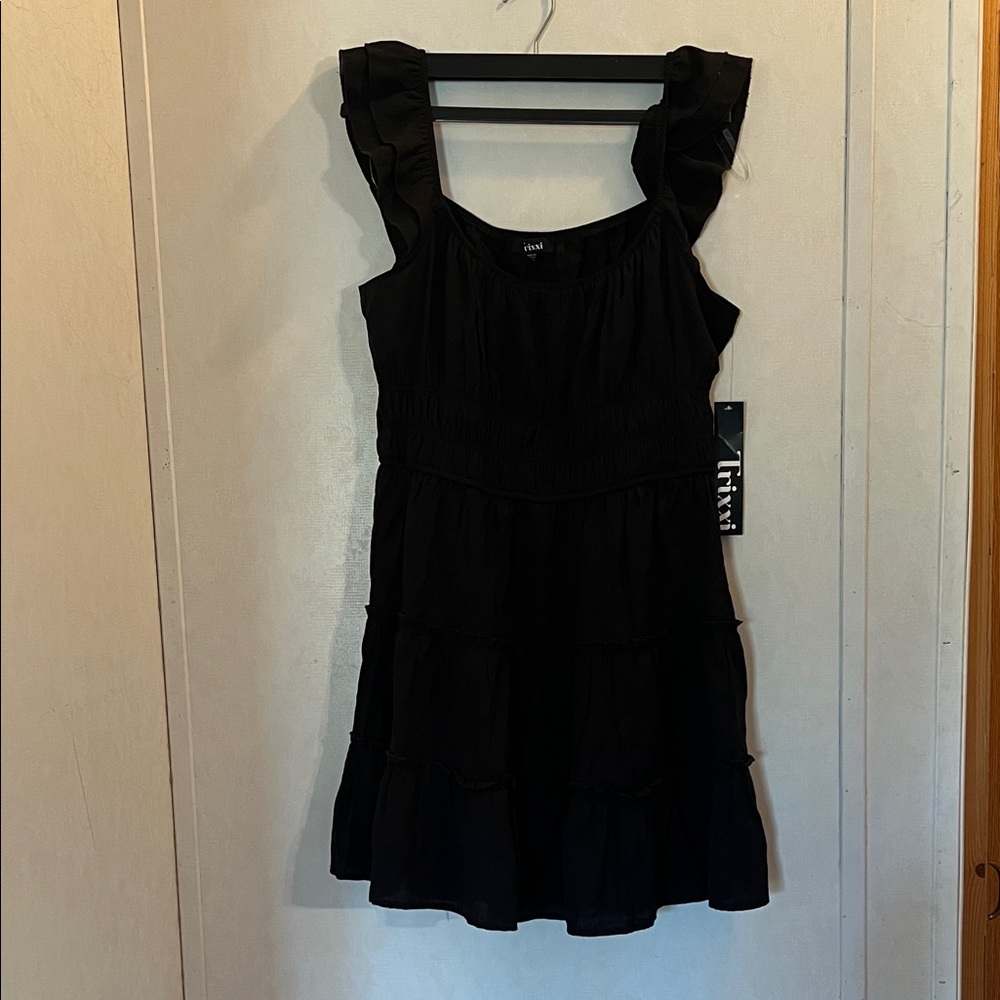 Trixxi Black Ruffled Mini Dress